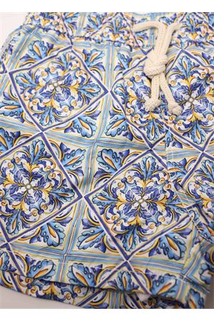 Costume bambino con stampa maioliche Aram Capri | AR28AZZURRO